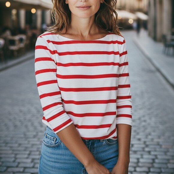 J. Crew Striped Long-sleeve Tee - Picture 1 of 9